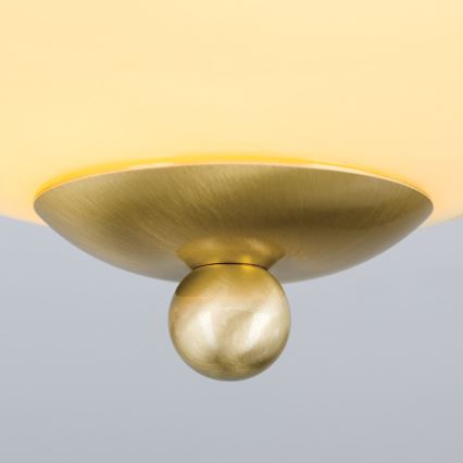 Iluminação de teto LANDHAUS 1xE27/60W/230V diâmetro 21 cm latão/bege