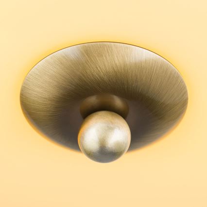 Iluminação de teto LANDHAUS 2xE27/60W/230V diâmetro 28 cm latão/bege