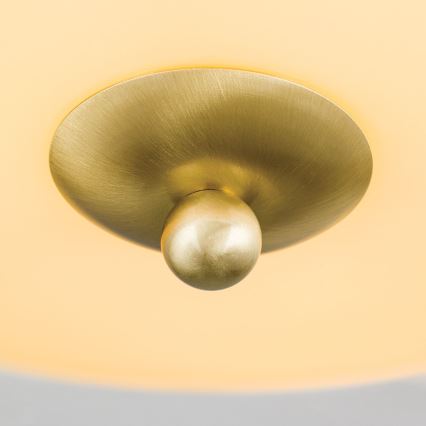 Iluminação de teto LANDHAUS 3xE27/60W/230V diâmetro 35 cm latão/bege