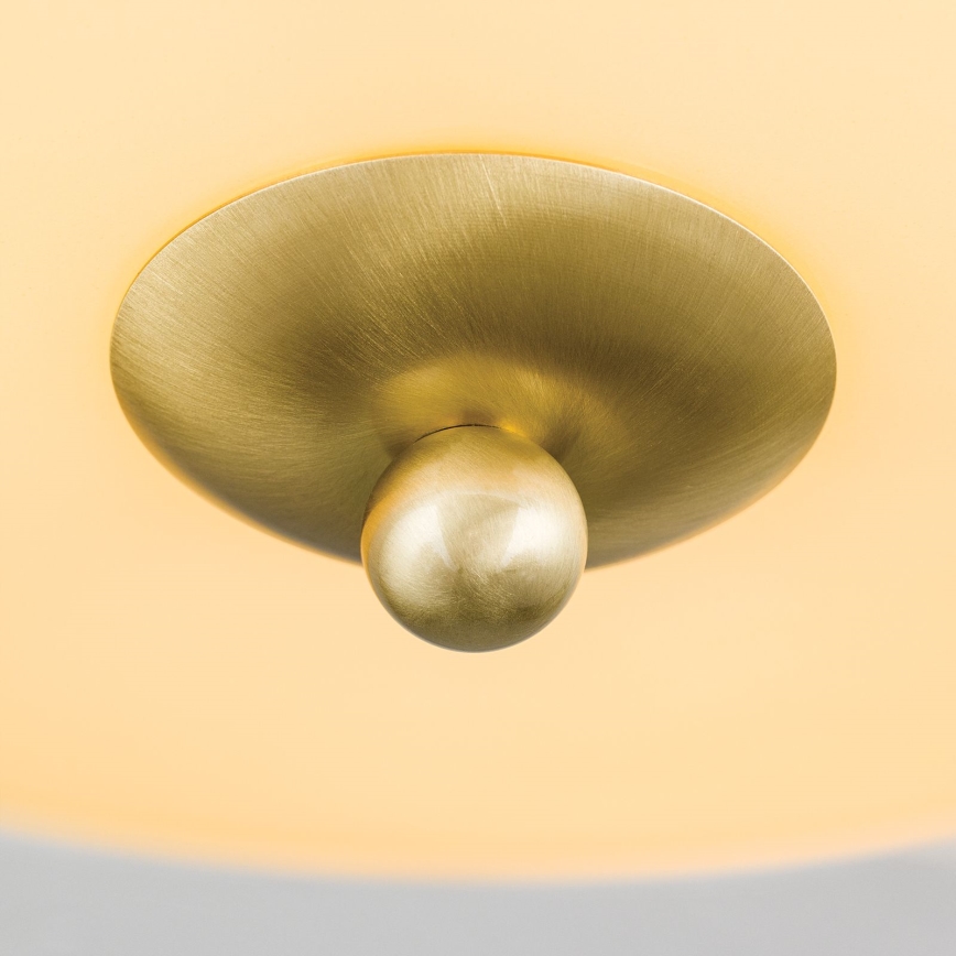 Iluminação de teto LANDHAUS 3xE27/60W/230V diâmetro 35 cm latão/bege