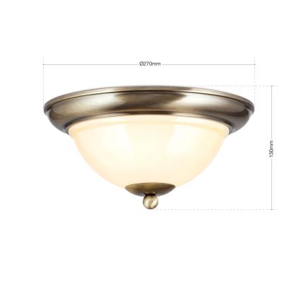Iluminação de teto AUSTRIAN OLD LAMP 2xE27/60W/230V diâmetro 27 cm bronze/bege