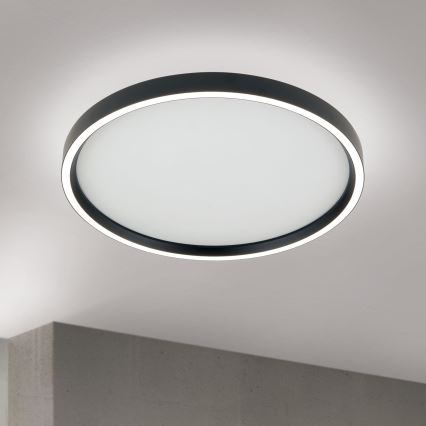 Luminária de teto LED dimmerizável MASCA LED/36W/230V 2700/3350/4000K diâmetro 40 cm preta