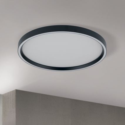 Luminária de teto LED dimmerizável MASCA LED/36W/230V 2700/3350/4000K diâmetro 40 cm preta