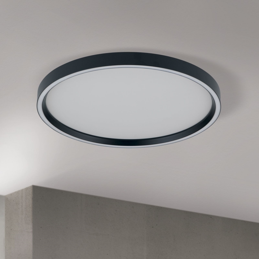 Luminária de teto LED dimmerizável MASCA LED/36W/230V 2700/3350/4000K diâmetro 40 cm preta