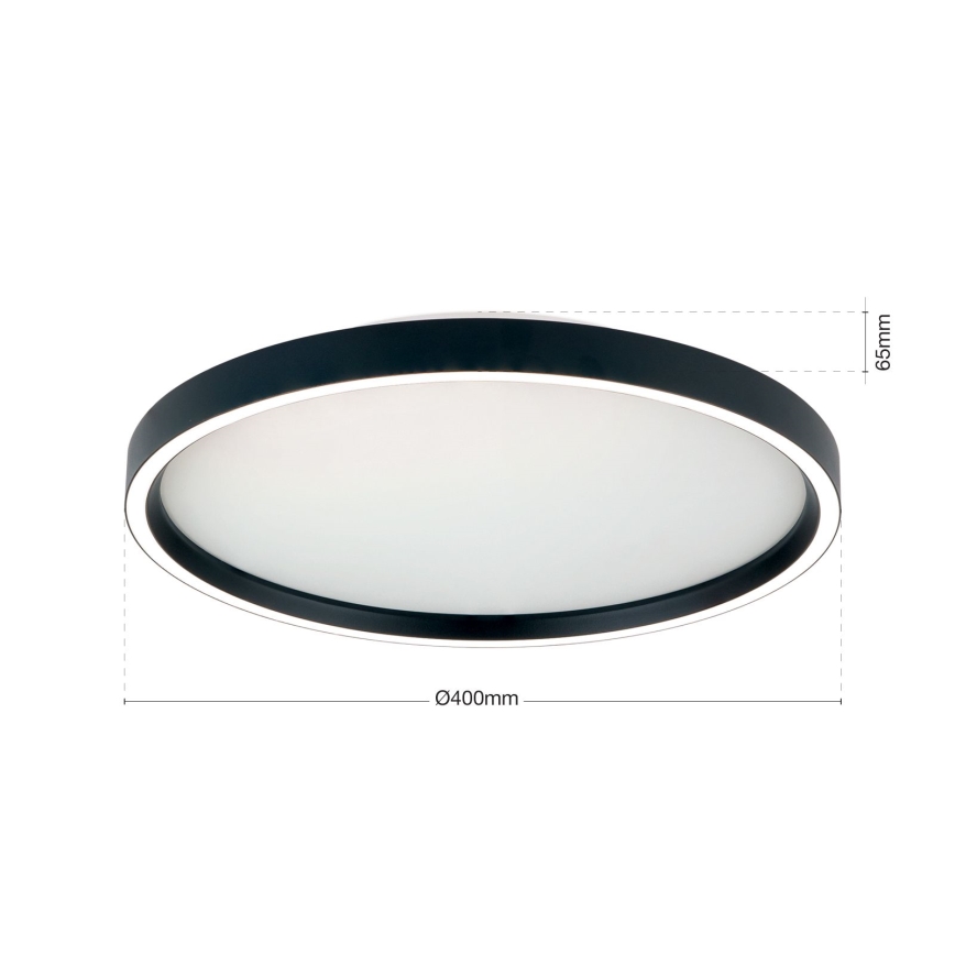 Luminária de teto LED dimmerizável MASCA LED/36W/230V 2700/3350/4000K diâmetro 40 cm preta