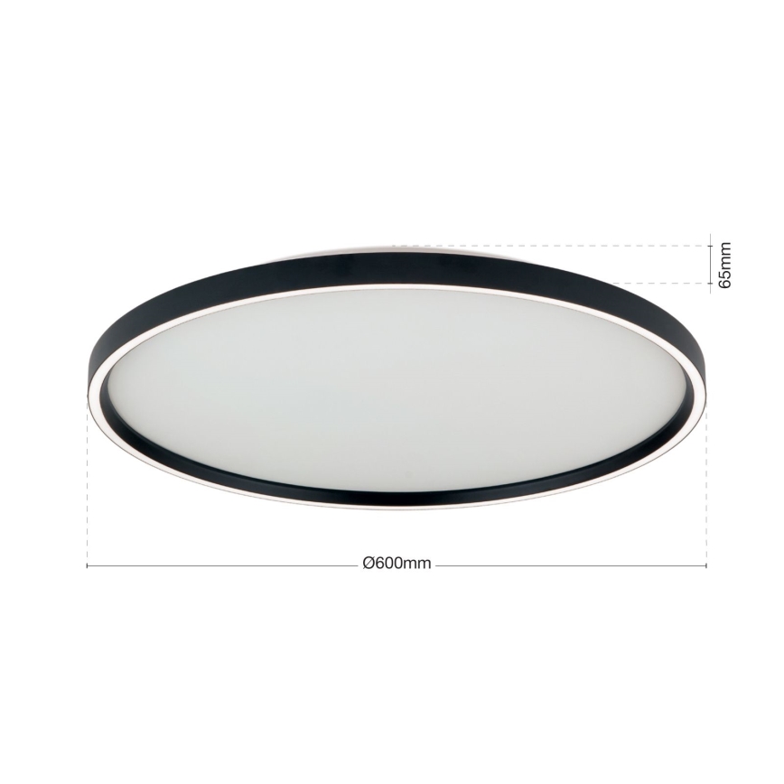 Luminária de teto LED dimmerizável MASCA LED/47W/230V 2700/3350/4000K diâmetro 60 cm preta