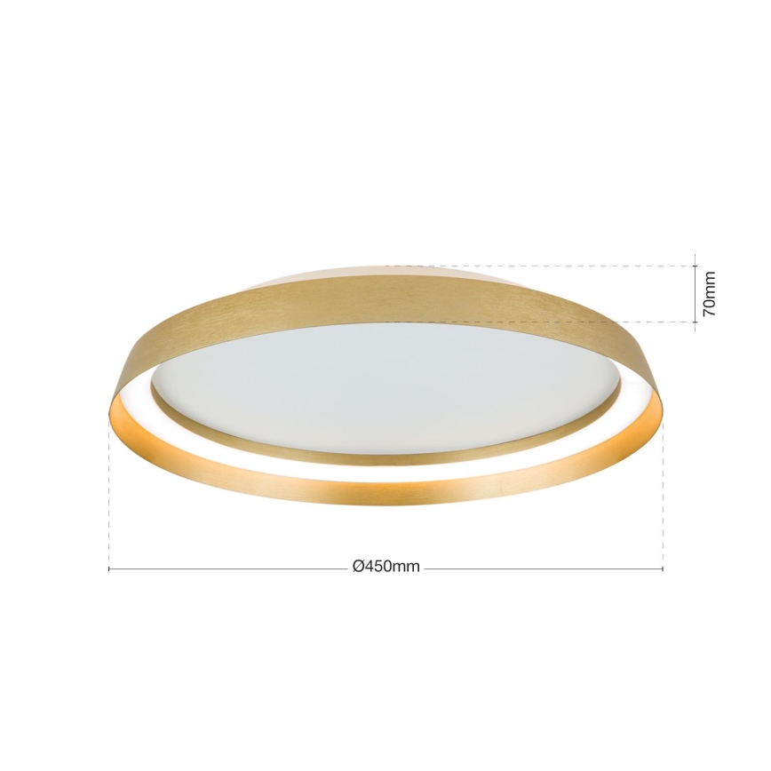 Luminária de teto LED dimmerizável MANTA LED/38W/230V 2700/3000/4000K diâmetro 45 cm dourada