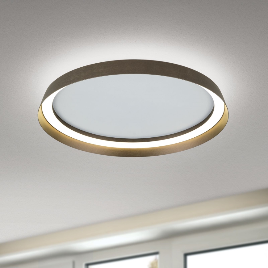 Luminária de teto LED dimmerizável MANTA LED/38W/230V 2700/3000/4000K diâmetro 45 cm marrom