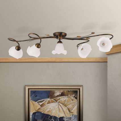 Candeeiro integrado SISI 5xE14/40W/230V bronze/pátina