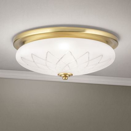 Iluminação de teto PORTO 2xE27/40W/230V diâmetro 37 cm dourado