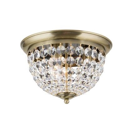 Iluminação de teto de cristal PLAFOND 3xE27/40W/230V diâmetro 35 cm bronze