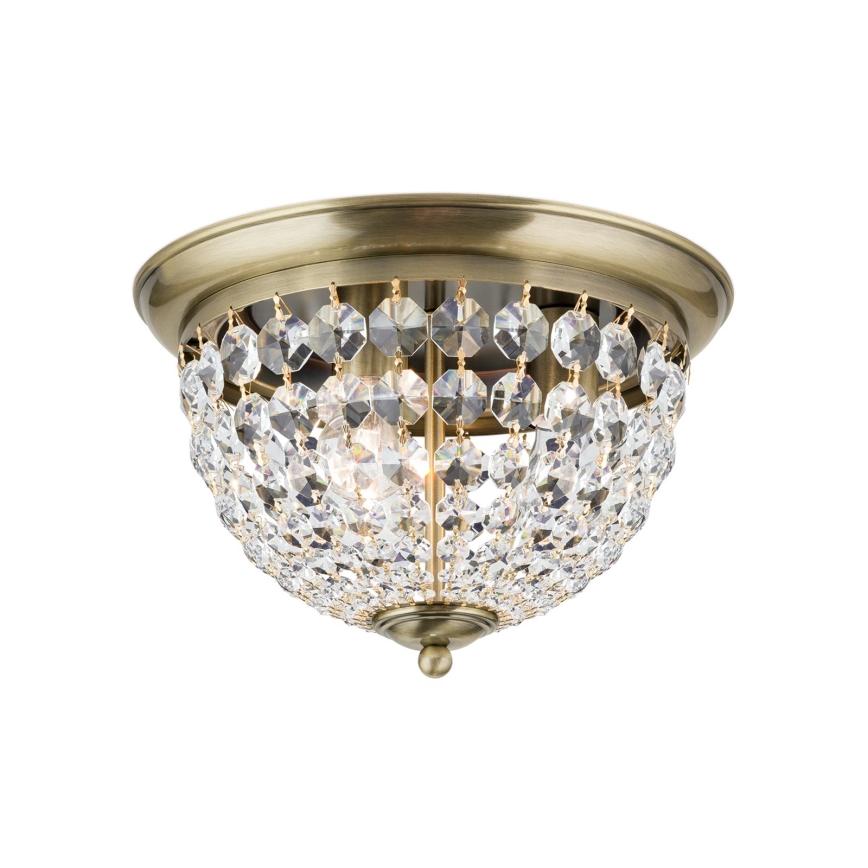 Iluminação de teto de cristal PLAFOND 3xE27/40W/230V diâmetro 35 cm bronze