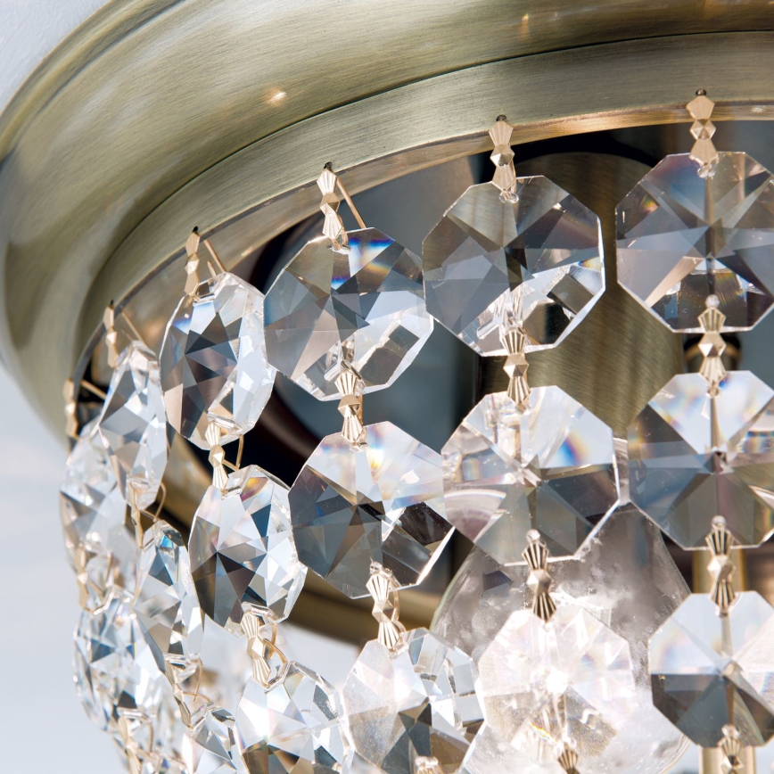 Iluminação de teto de cristal PLAFOND 3xE27/40W/230V diâmetro 35 cm bronze