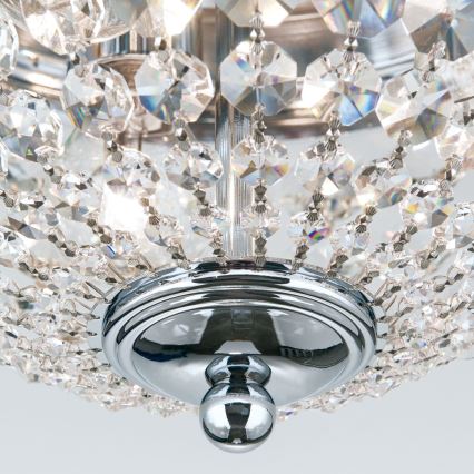 Iluminação de teto de cristal PLAFOND 3xE27/40W/230V diâmetro 35 cm cromado brilhante