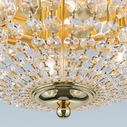 Iluminação de teto de cristal PLAFOND 6xE27/40W/230V diâmetro 47 cm dourado