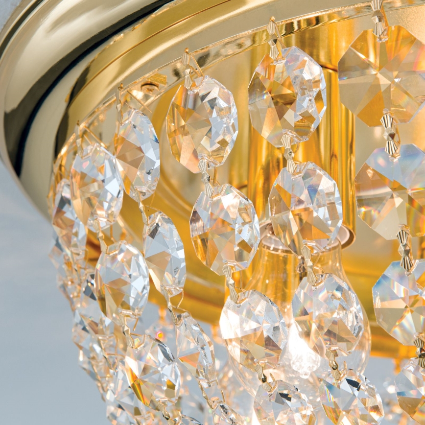 Iluminação de teto de cristal PLAFOND 6xE27/40W/230V diâmetro 47 cm dourado