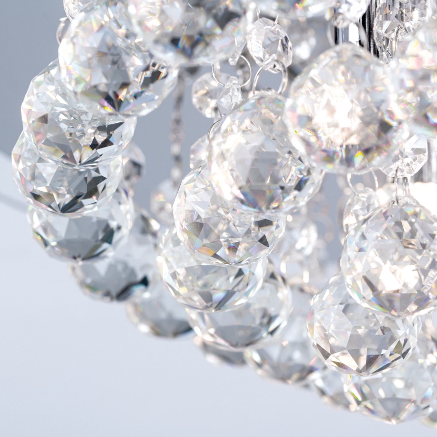 Iluminação de teto de cristal GLORIA 4xG9/40W/230V diâmetro 38 cm transparente/cromado brilhante