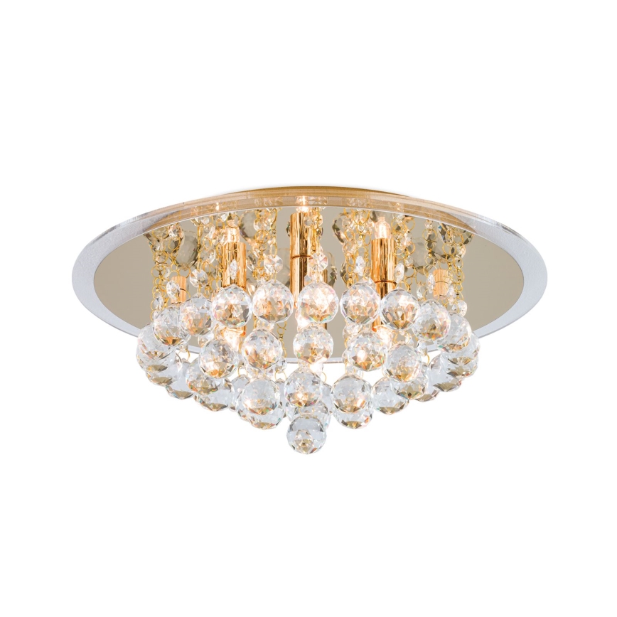 Iluminação de teto de cristal GLORIA 4xG9/40W/230V diâmetro 38 cm dourado