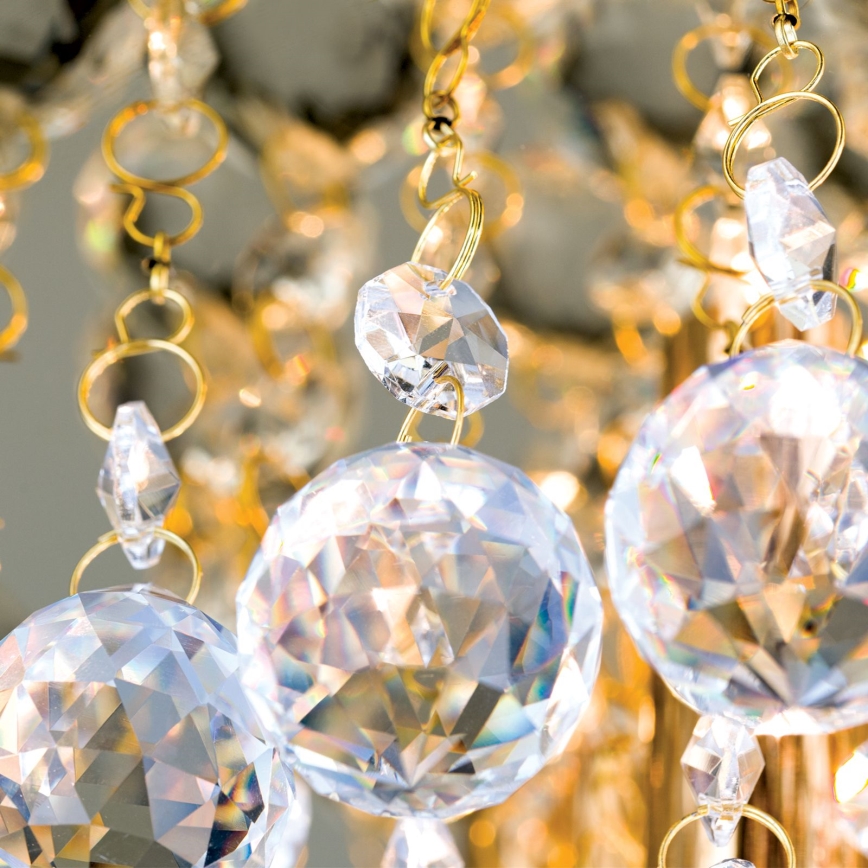 Iluminação de teto de cristal GLORIA 4xG9/40W/230V diâmetro 38 cm dourado