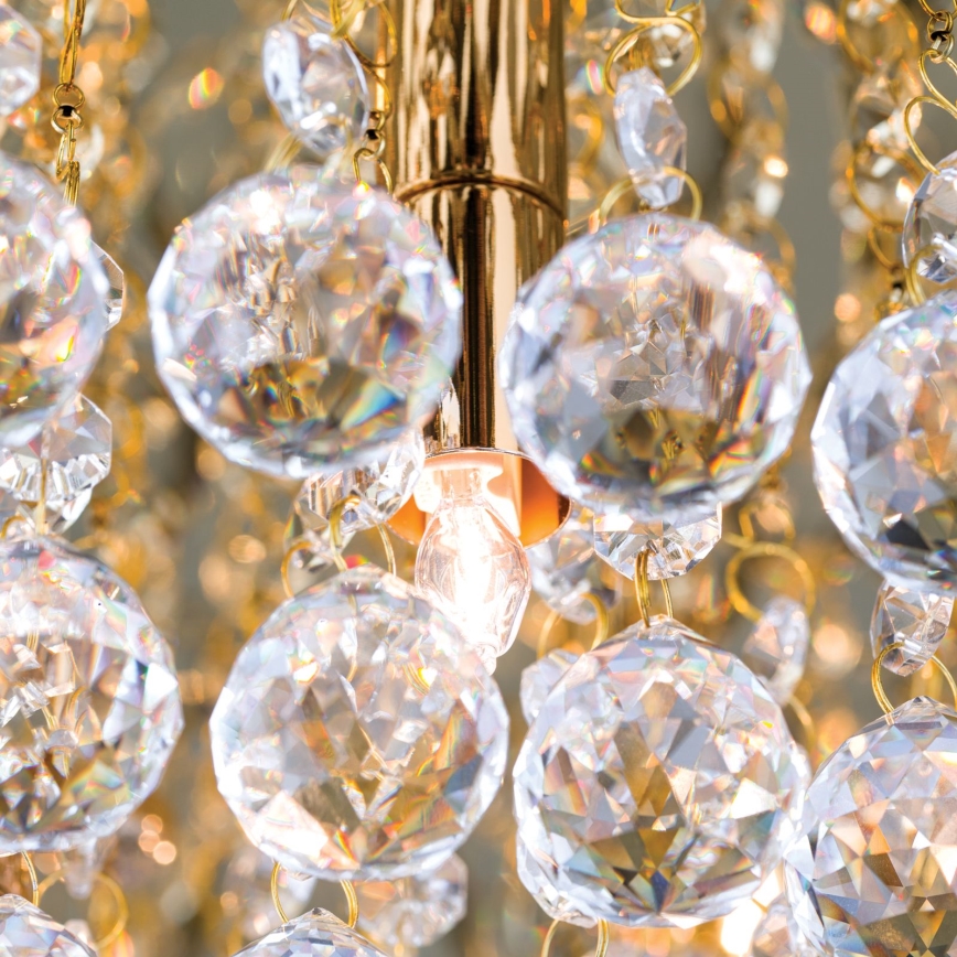 Iluminação de teto de cristal GLORIA 6xG9/40W/230V diâmetro 50 cm dourado