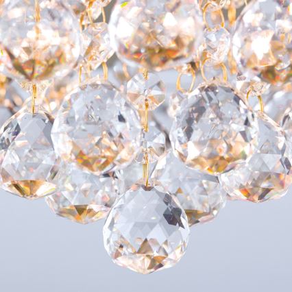 Iluminação de teto de cristal GLORIA 6xG9/40W/230V diâmetro 50 cm dourado