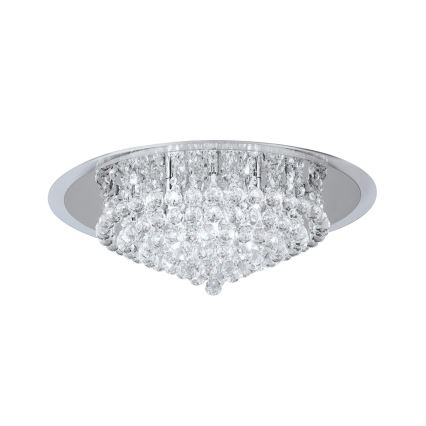 Iluminação de teto de cristal GLORIA 9xG9/40W/230V diâmetro 62 cm transparente/cromado brilhante