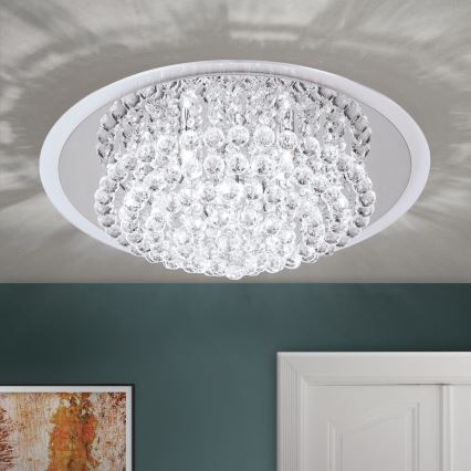 Iluminação de teto de cristal GLORIA 9xG9/40W/230V diâmetro 62 cm transparente/cromado brilhante