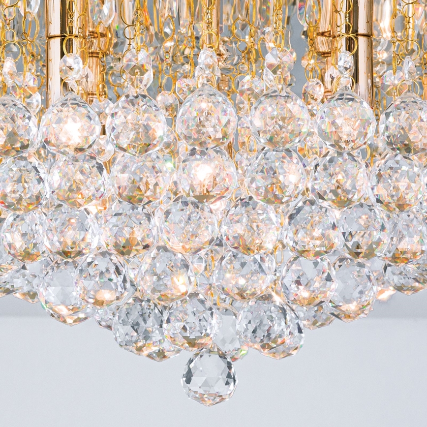 Iluminação de teto em cristal GLORIA 9xG9/40W/230V diâmetro 62 cm dourado