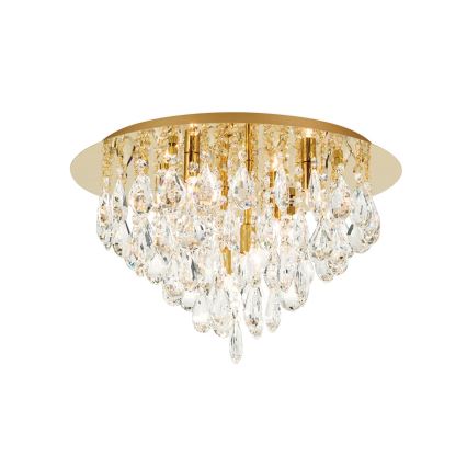 Iluminação de teto de cristal CELESTE 6xG9/40W/230V diâmetro 45 cm dourado