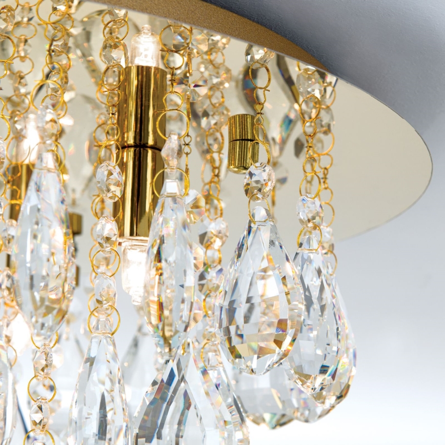 Iluminação de teto de cristal CELESTE 6xG9/40W/230V diâmetro 45 cm dourado