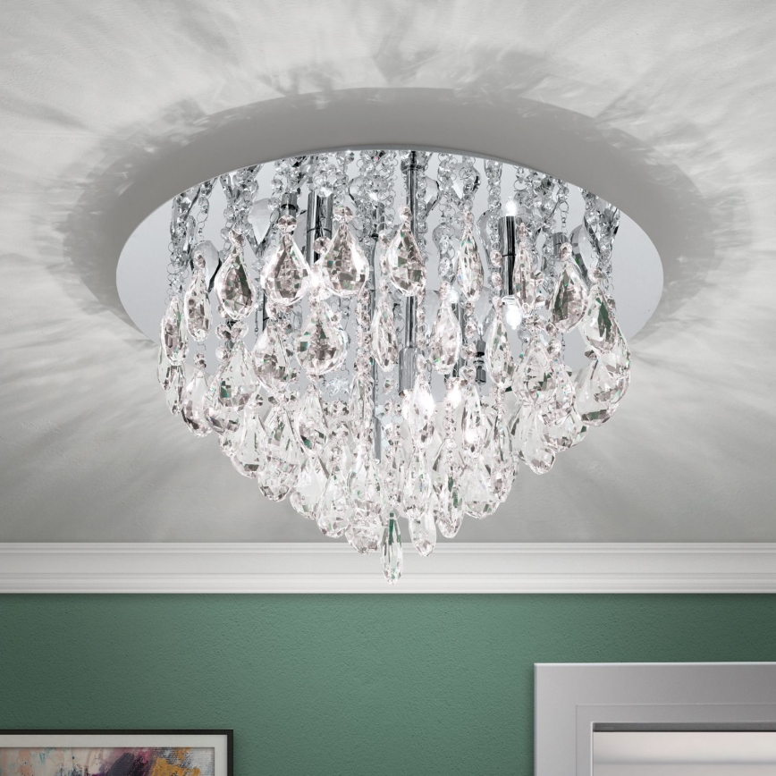 Iluminação de teto em cristal CELESTE 6xG9/40W/230V diâmetro 45 cm cromado brilhante