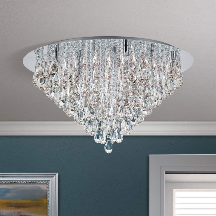 Iluminação de teto em cristal CELESTE 12xG9/40W/230V diâmetro 75 cm cromado brilhante