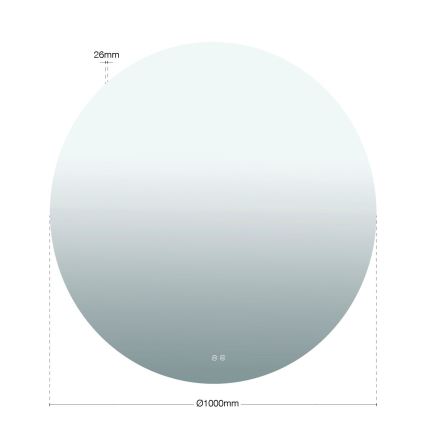 Espelho de parede aquecido para casa de banho com iluminação LED FOCUS LED/30W/230V 3000/4200/6000K Ø 100 cm IP44