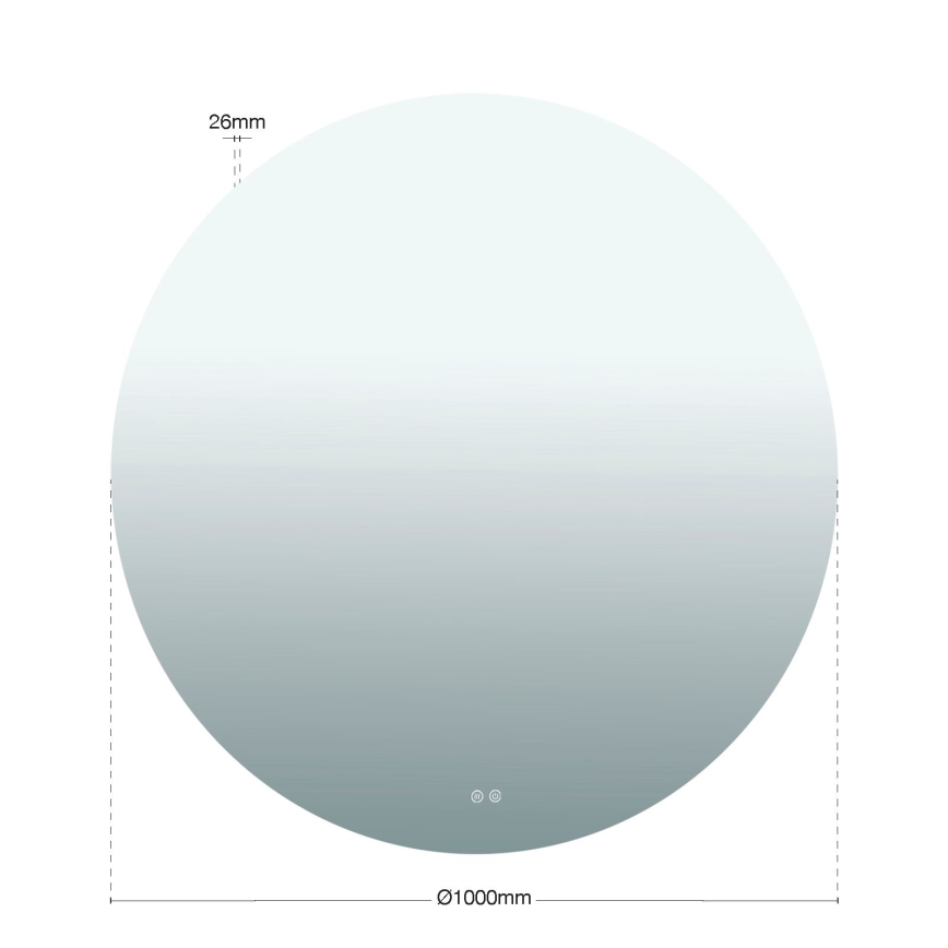 Espelho de parede aquecido para casa de banho com iluminação LED FOCUS LED/30W/230V 3000/4200/6000K Ø 100 cm IP44