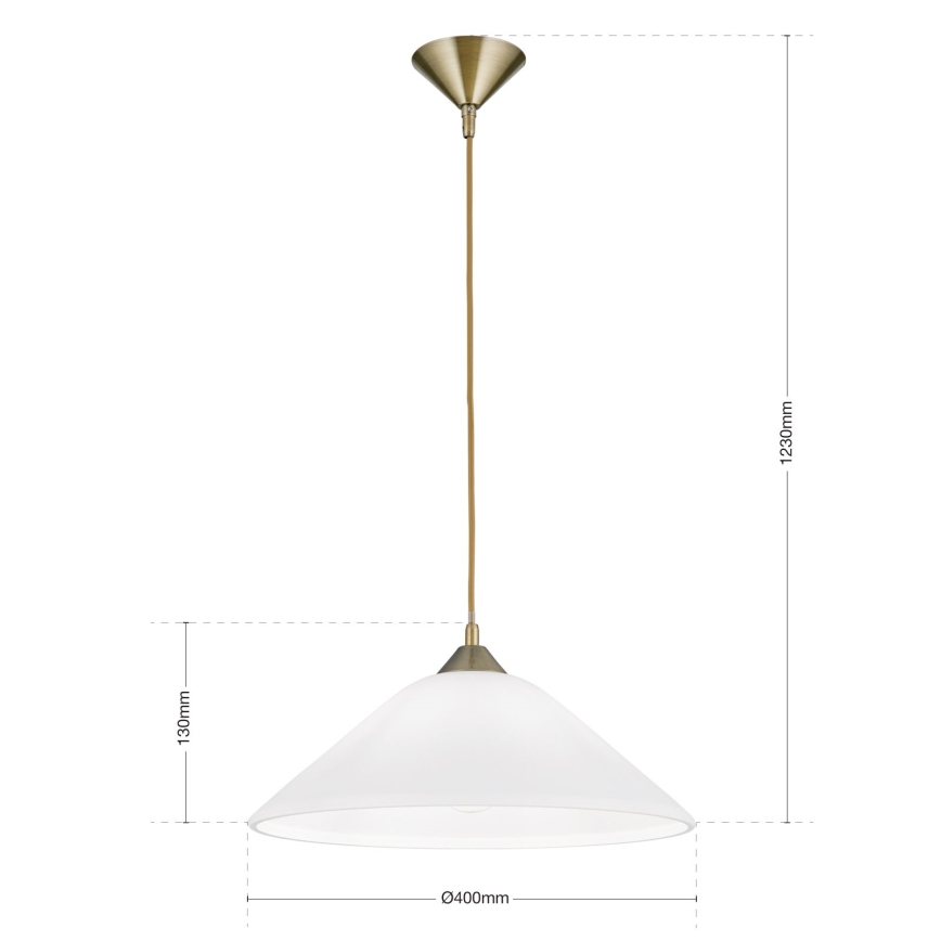 Candeeiro suspenso GRADO 1xE27/60W/230V diâmetro 40 cm latão