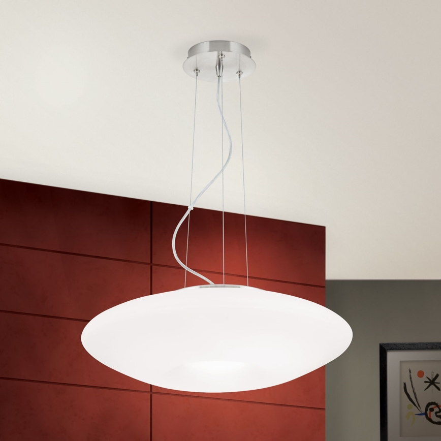 Candeeiro suspenso BLANC 2xE27/60W/230V diâmetro 49 cm cromado mate