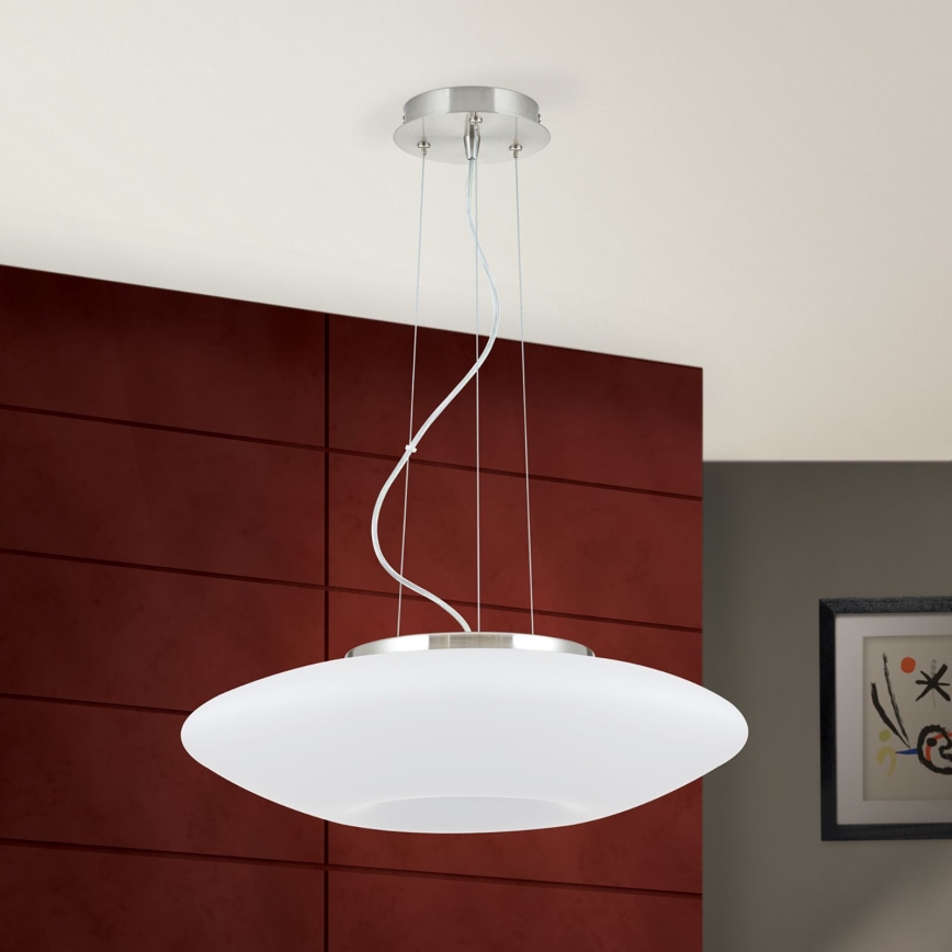 Candeeiro suspenso BLANC 2xE27/60W/230V diâmetro 49 cm cromado mate
