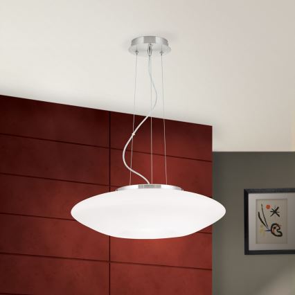 Candeeiro suspenso BLANC 2xE27/60W/230V diâmetro 49 cm cromado mate