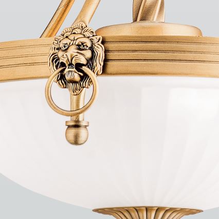 Candeeiro suspenso ROCCA 3xE27/60W/230V diâmetro 32 cm bronze/branco