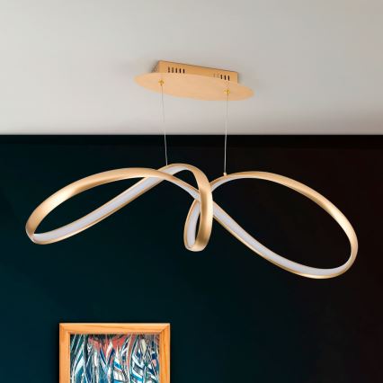 Lustre LED dimmerizável em cabo CIRCUS LED/36W/230V dourado