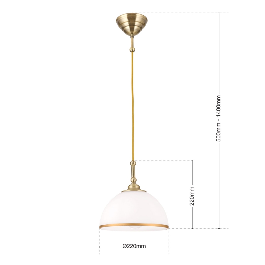 Candeeiro suspenso OLD LAMP 1xE27/40W/230V branco/latão