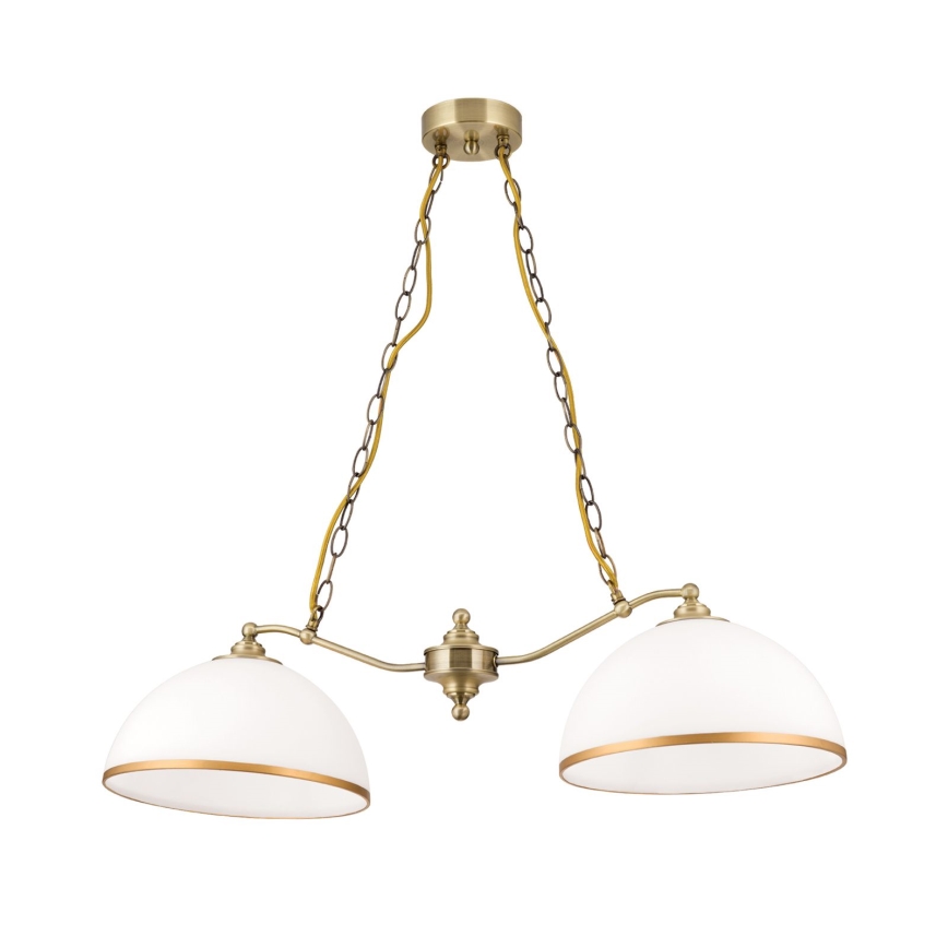 Candeeiro suspenso OLD LAMP 2xE27/40W/230V branco/latão