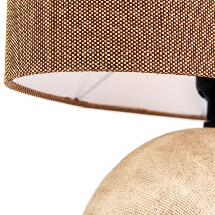 Candeeiro de mesa ETHNO 1xE27/60W/230V cerâmica castanho/bege