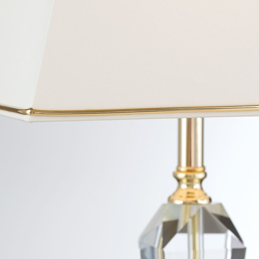 Candeeiro de mesa de cristal VERONIQUE 1xE27/60W/230V creme/transparente