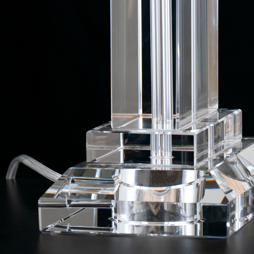 Candeeiro de mesa de cristal VERONIQUE 1xE27/60W/230V branco/transparente