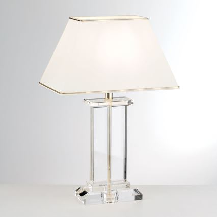 Candeeiro de mesa de cristal VERONIQUE 1xE27/60W/230V creme/transparente