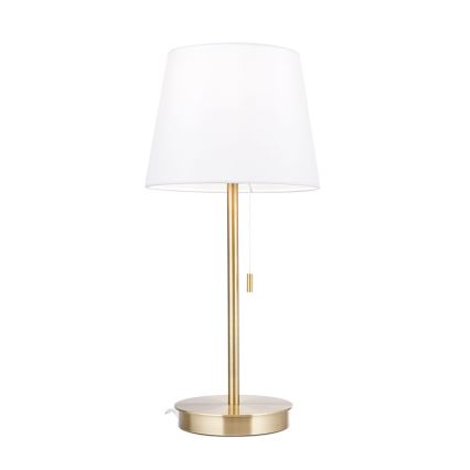 Candeeiro de mesa com porta USB LUDWIG 1xE27/40W/230V 50 cm branco/dourado