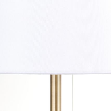 Candeeiro de mesa com porta USB LUDWIG 1xE27/40W/230V 50 cm branco/dourado