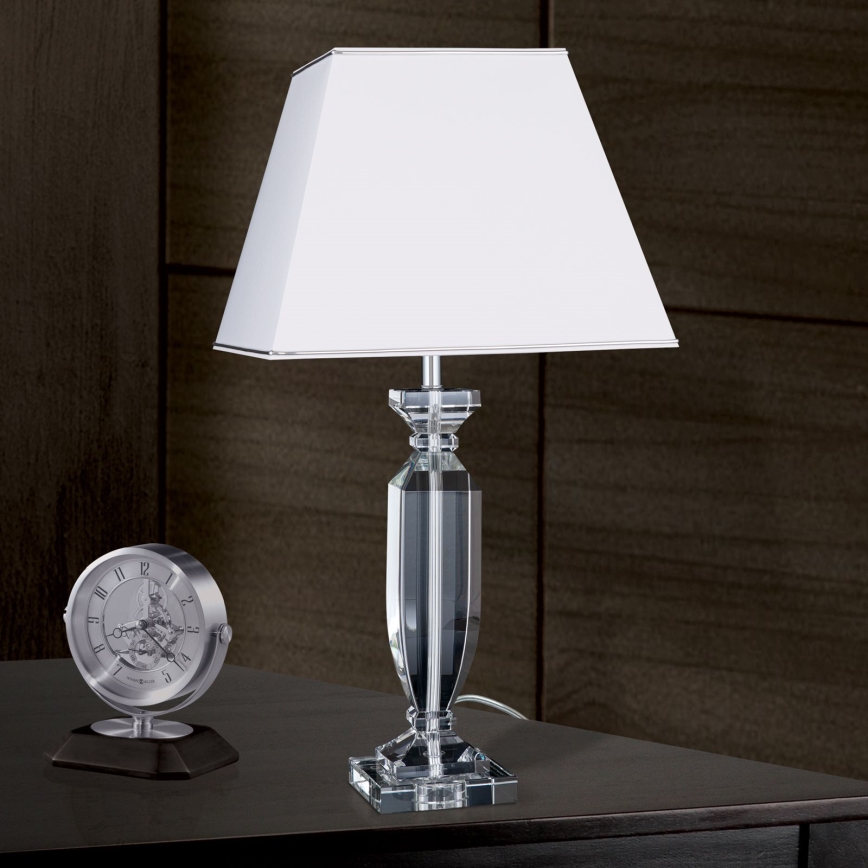Candeeiro de mesa de cristal POKAL 1xE27/60W/230V branco/transparente