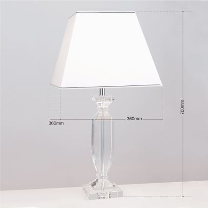 Candeeiro de mesa de cristal POKAL 1xE27/60W/230V branco/transparente
